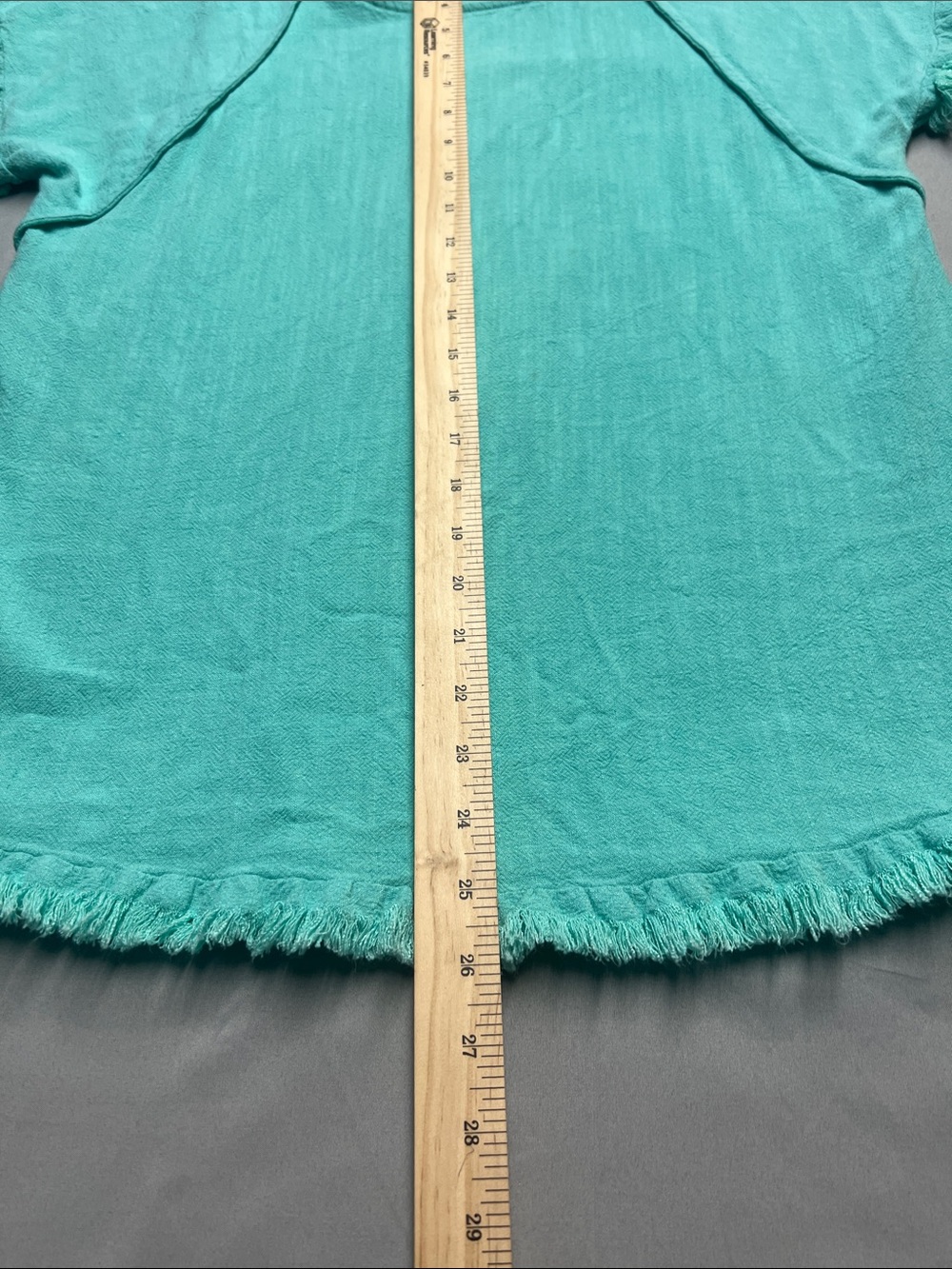 Umgee Teal Short-Sleeve Fringe Top - Picture 4 of 5